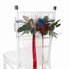 Chair Back Flower Reusable Artificial Rose Decoration for Outdoor Wedding Celebration Party Photography Pinkish
