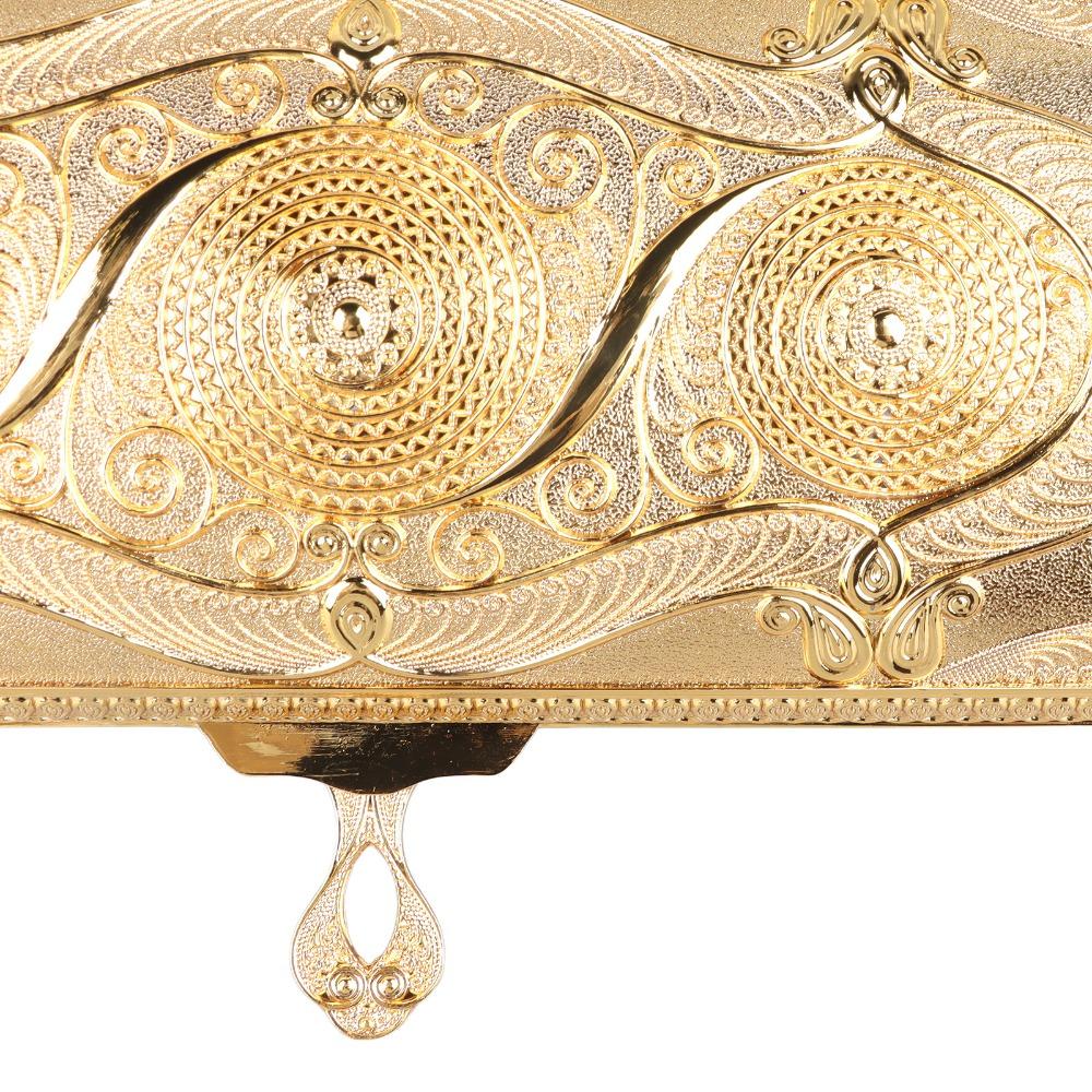 Rectangular Trinket Storage Box Alloy Treasure Storage Box Luxury Metal Jewelry Box  For Women