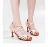 Silk Professional Latin Dance Shoes for Adults - Soft Sole, Medium High Heel, Ideal for Competition and Practice