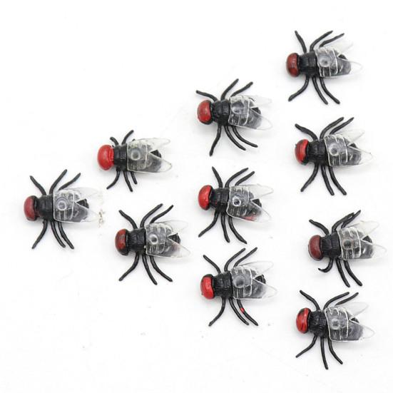 20 Stück Simulationsfliegen Realistisch Täuschung Lebhaft Ekelhaft Anti-Fading Scherz Requisiten Mini Halloween Party Fliegenmodell Tier Spielzeug Partyzubehör