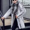 Men's New Loose Fashion All-match Faux Fur Long Coat