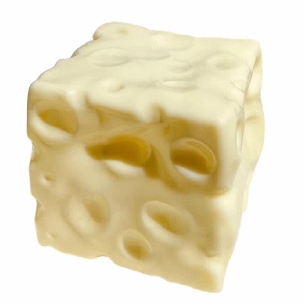 Super Soft Cheese Squeezed Cube 6/7cm Cheese Stress Ball Giant Cheese Squeeze Toy  Stress Relief