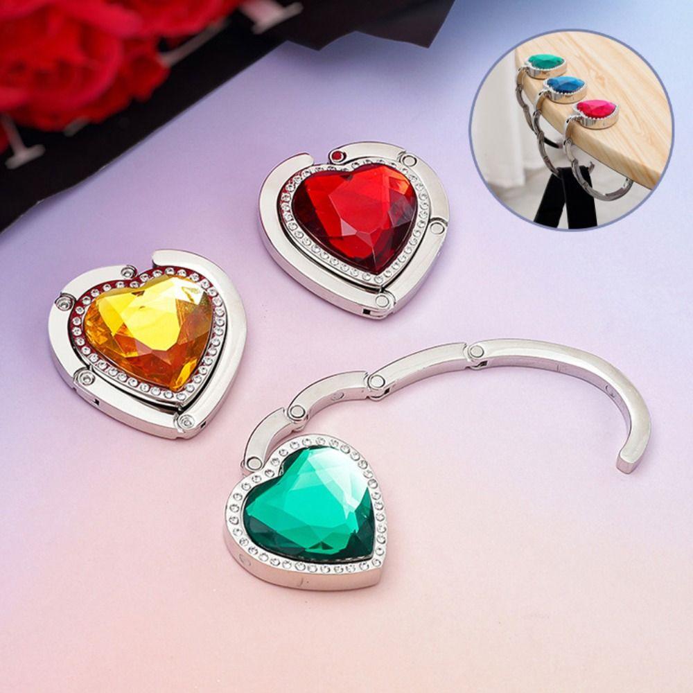 Portable Purse Bag Hanger Rhinestone Handbag Hook Holder Folding Table Hook  Storage Hanger