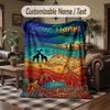 Wildlife Animals Theme Throw Blanket Custom Name Text Personalized Blanket Soft Cozy Blanket for Home Sofa Bed