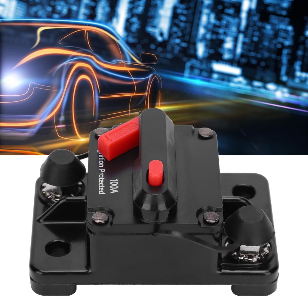 Circuit Breaker Auto Reset Fuse Holder Copper Waterproof Automatic Switch Red DC12‑42V100A