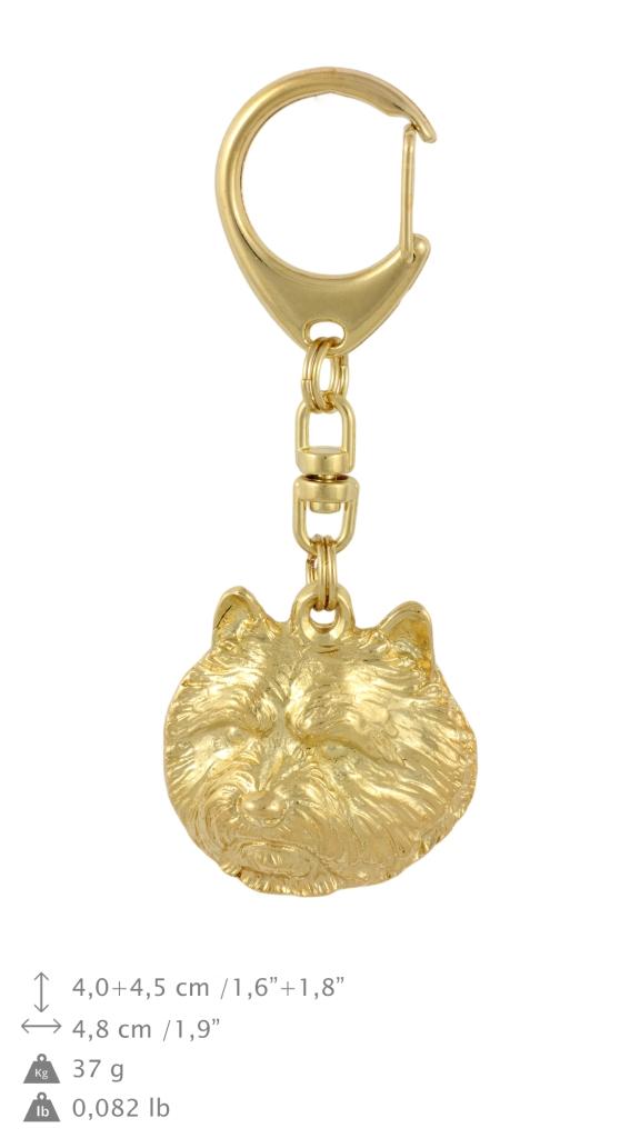 Norwichský teriér - Pozlacená klíčenka se psem, ozdoba kabelky, luxusní doplněk značky Art-Dog