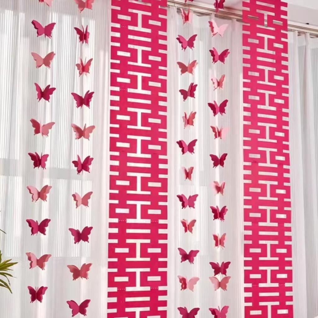 Wedding Room Decor Set: Bedroom & Living Room Curtains, Banners, Bride & Groom's Side Supplies, Complete Marriage Decoration Kit