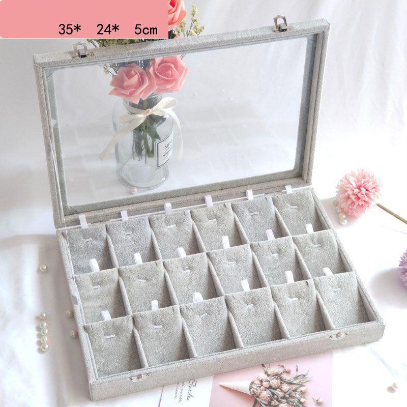 Jewelry Storage Box Earring Pendant Necklace Jewelry Display Box Dustproof Transparent Flip Lid Jewelry Box