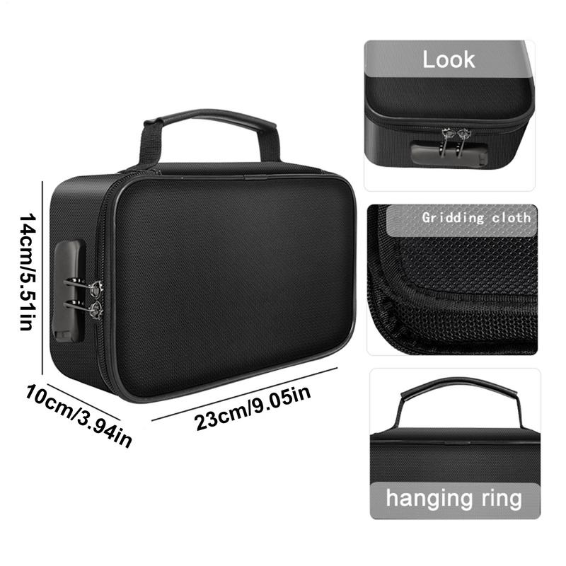 Feuerfeste Dokumentenbox Feuerfeste Dokumententasche mit Schloss 3-lagige feuerfeste wasserdichte sichere Tasche für Akten Reisepass Zertifikate