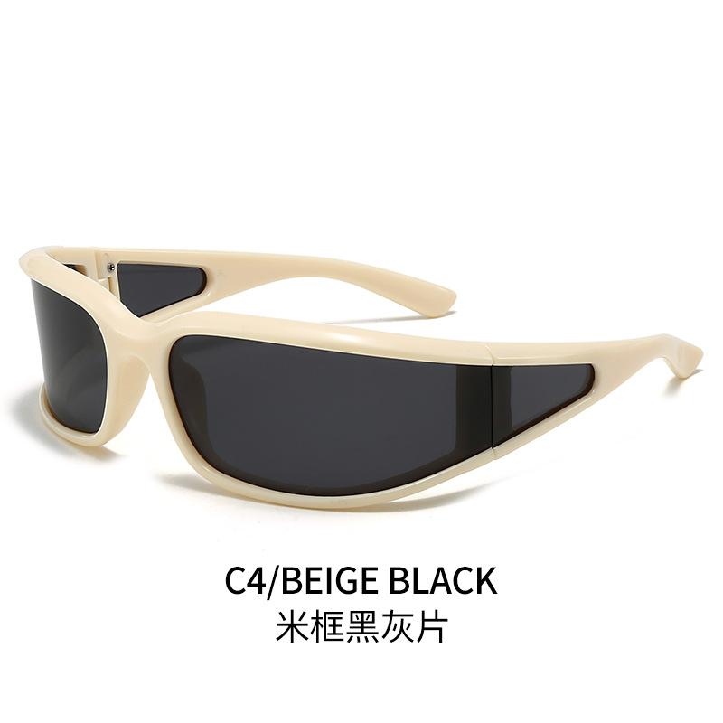 Lunettes de soleil sportives NovelTeez UV400 Enveloppantes Lentille incurvée en PC pour le cyclisme Aventures en plein air Unisexe Anti-reflet