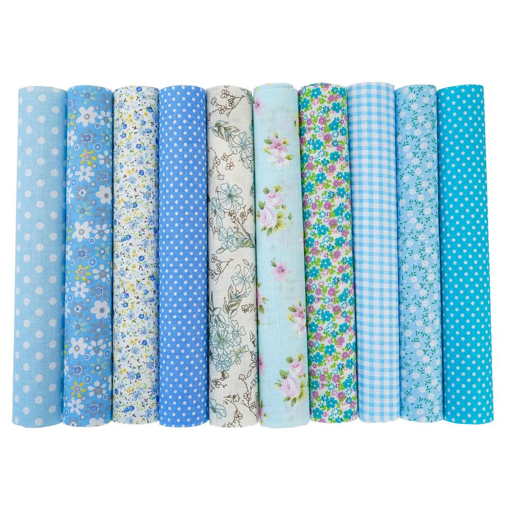 100-Color Patchwork Cloth Set: Floral, Plaid & Polka Dot Plain Weave Cotton for DIY Crafting