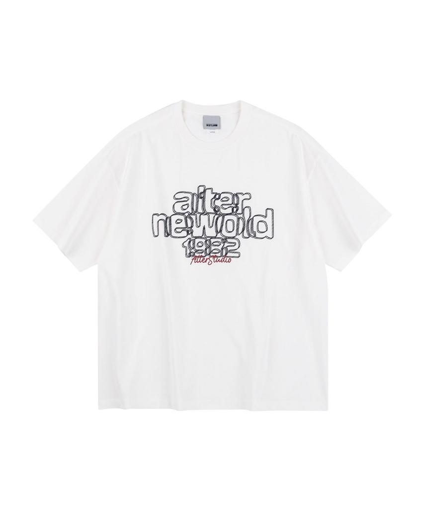 ALTER STUDIO Volume Line Print T-Shirt_White