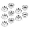 10PCS Fine Thread Hex Hexagonal Nut Flange Nuts Fastener with Pad