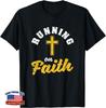 Running On Faith Funny Christian Workout Runner Religious T-Shirt