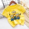 Cute Minionss T-shirt Cotton Boys Girl Toddler Children Short Sleeve Clothes Anime Game Cartoon Kids Streetwear Tees Casual Tops