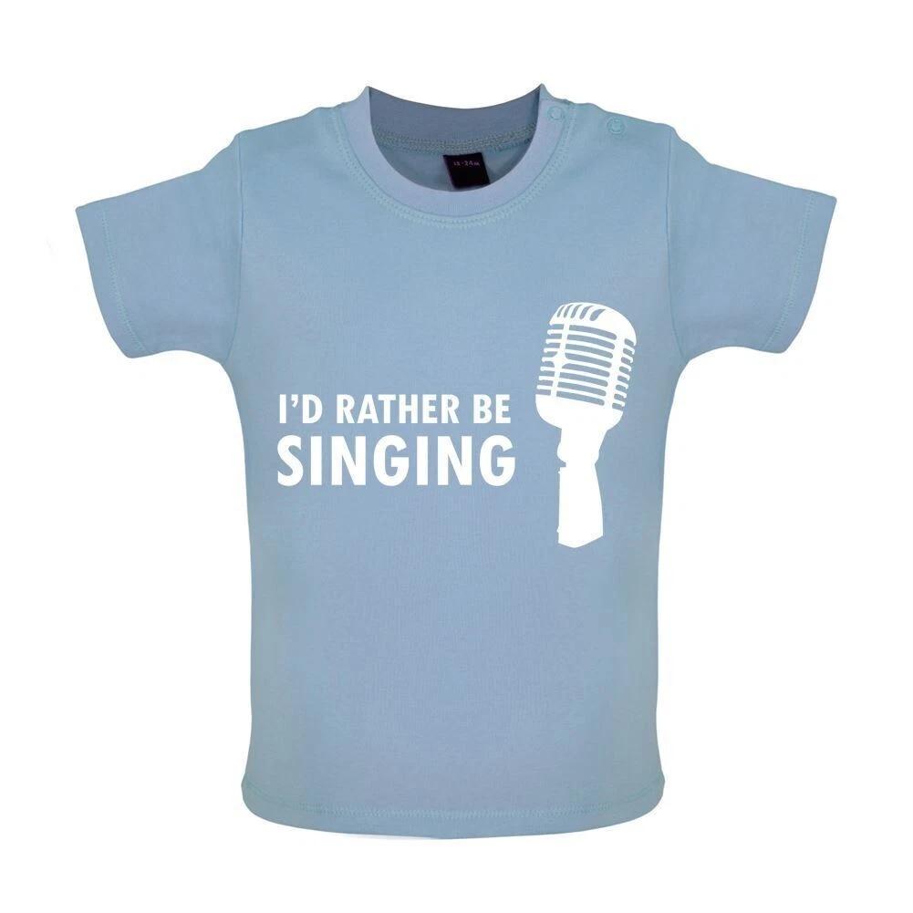 I D Rather Be Singing - Kids Baby Kids Boys Girls Unisex T-Shirt / Bodysuit - Pop Music Rock Microphone 100