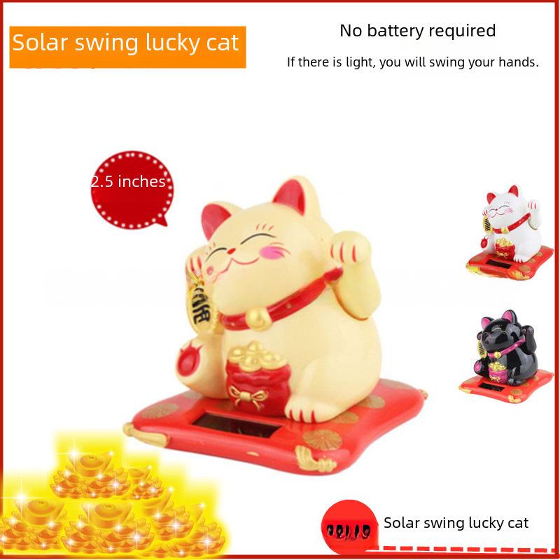 2.5" Solar Fortune Cat Car & Home Decor Gift