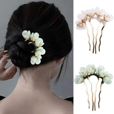 Disk Hair For Women For Girls Hanfu U Shaped Hairpin Hair Fork Flowers Hair Stick Hair Accessories