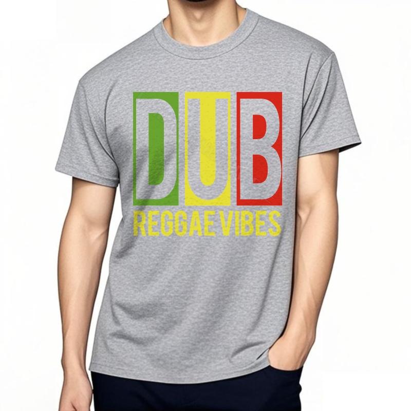 100% Cotton Tshirt for Man Dub Reggae Vibes Colors Soft Short Sleeve Shirt Trendy Short Sleeve Short Sleeve Shirt