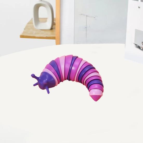 Colorful Caterpillar Fidget Toy Funny Bendable Cute Portable Stress Relief Decompression Kids Adults Slug Sensory Toy Birthday Gift