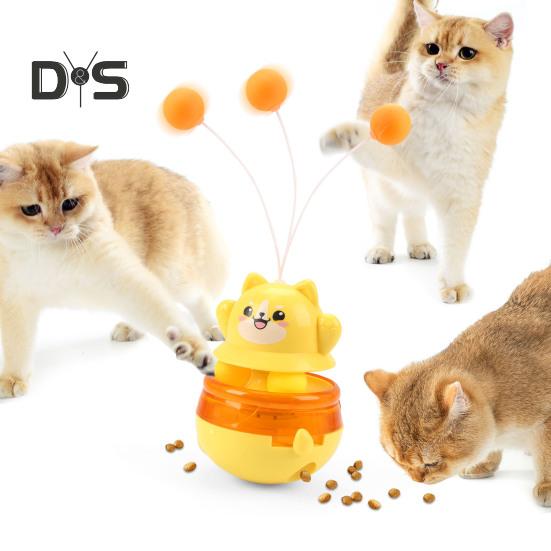Zabawka dla kota Dystrybutor smakołyków z 3 kulkami Ekologiczny Bezpieczny w użyciu Tumbler Interaktywna piłka Układanka dla kota Podajnik Akcesoria dla zwierząt