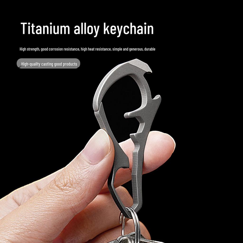 Titanium Alloy Keychain: Multifunctional Pry Bar, EDC Mini Tool, Bottle Opener, Car Key Hanger.