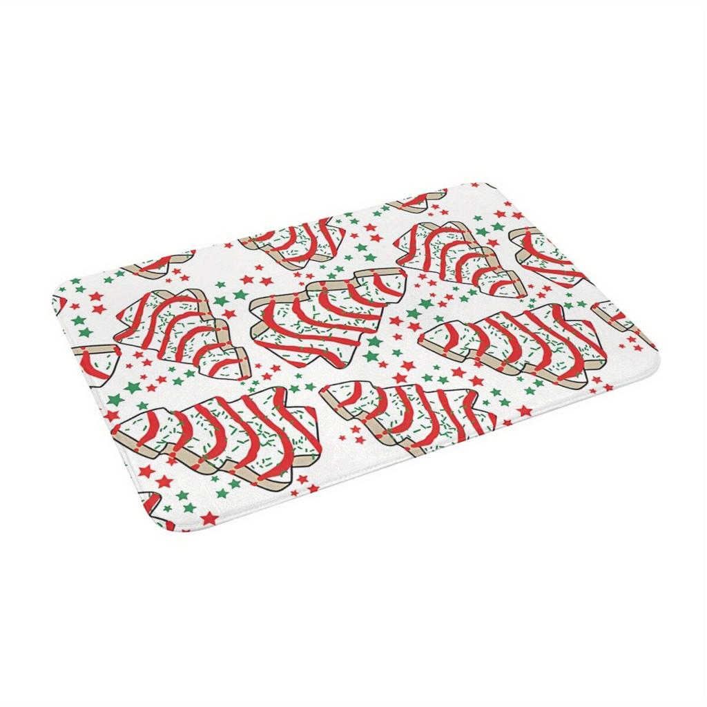 1Pcs Anti Fatigue Kitchen Rugs Christmas Tree Waterproof Non-Slip Thick Cushioned Kitchen Mat Heavy Duty Comfort Standing Mat for Kitchen