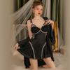 Good Morning with You Nocturne with Chest Pad Lace French Nightdress Pure Desire Sexy Satin Slim Homewear Pajamas