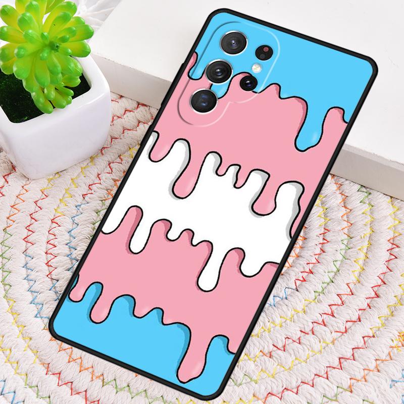 Pastell Kawaii Schmelzende Trans Pride LGBT Handyhülle Für Samsung Galaxy note 10 pro S26 S25 S24 S23 S22 S21 Plus Ultra Hülle