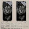 Lion Head Print Pattern Glass Phone Case Suitable for Samsung Galaxy S26 S25 S24 S23 S22 S21 S20 FE/Ultra/Plus Anti Drop