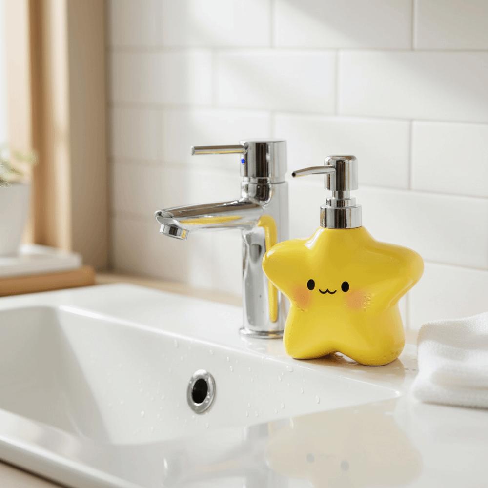 Star Shaped Foaming Soap Dispenser 400ML Ceramic Star Lotion Bottle  Bathroom Accessories