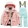 Children's Winter Ski Suit: Fleece-Lined, Waterproof, Windproof, One-Piece Ski Bib Pants for Boys and Girls