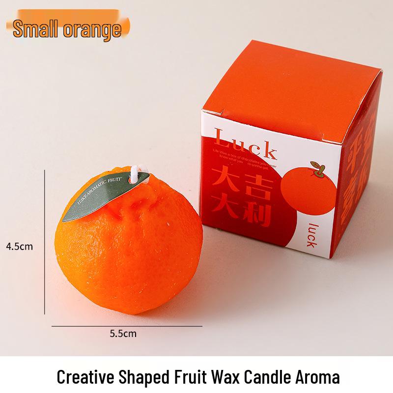 Handmade Soy Wax Fruit-Shaped Orange Candle – Long-Lasting Fragrance and Big Aroma
