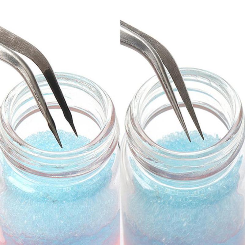Tweezers Cleaner Plastic Bottle Eyelash Extension Tweezers Cleaning Solution Sponge Eyelash Glue Remover Tweezer Clean Tool