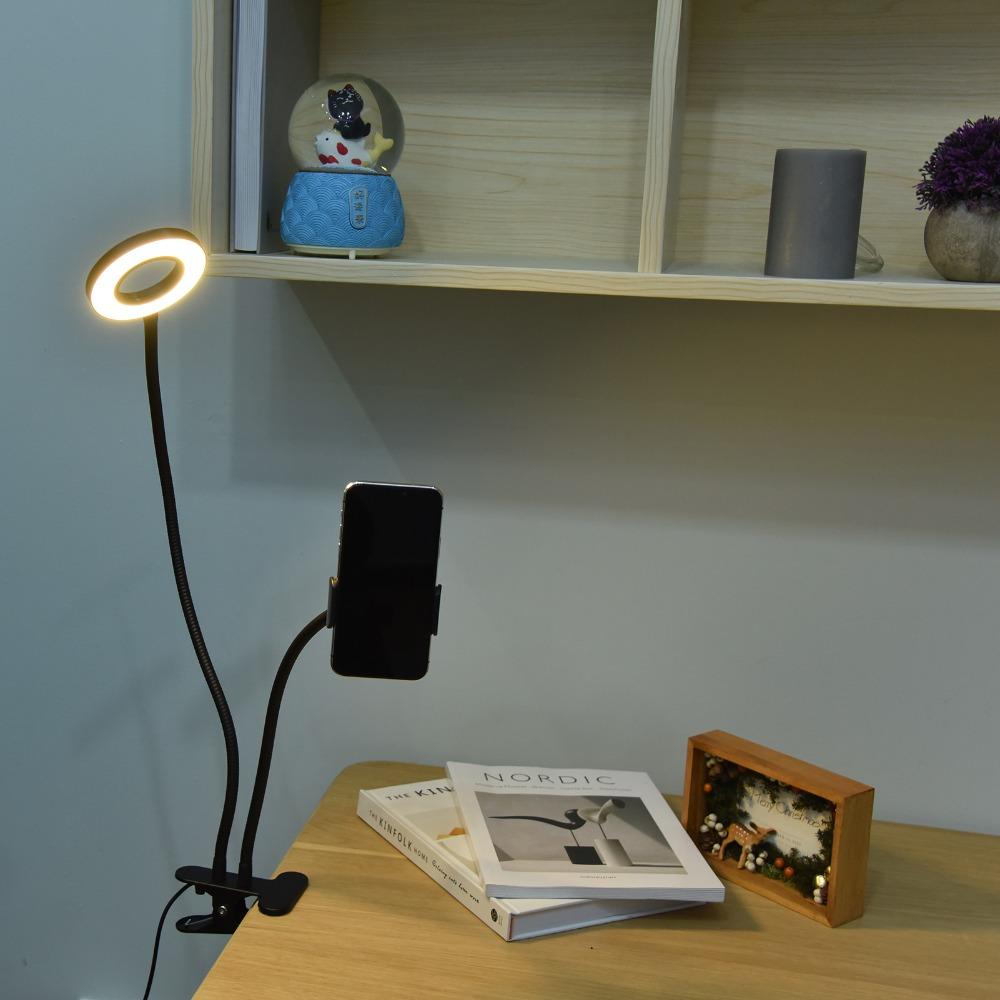 3 Color Modes Ring Light 6W Desk Lamp Portable Makeup Mirror Light  Video Conference