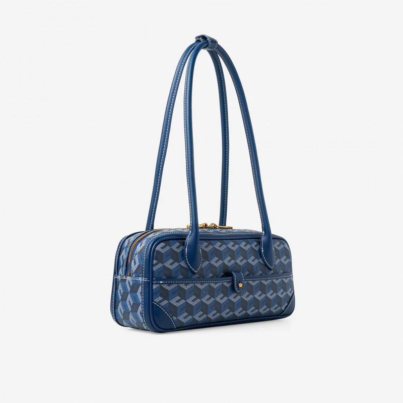 

High-quality British Portable French Stick Bag 2025 Fashionable All-matching Light Luxury Niche One-shoulder Pillow Sausage 26.7CM синий