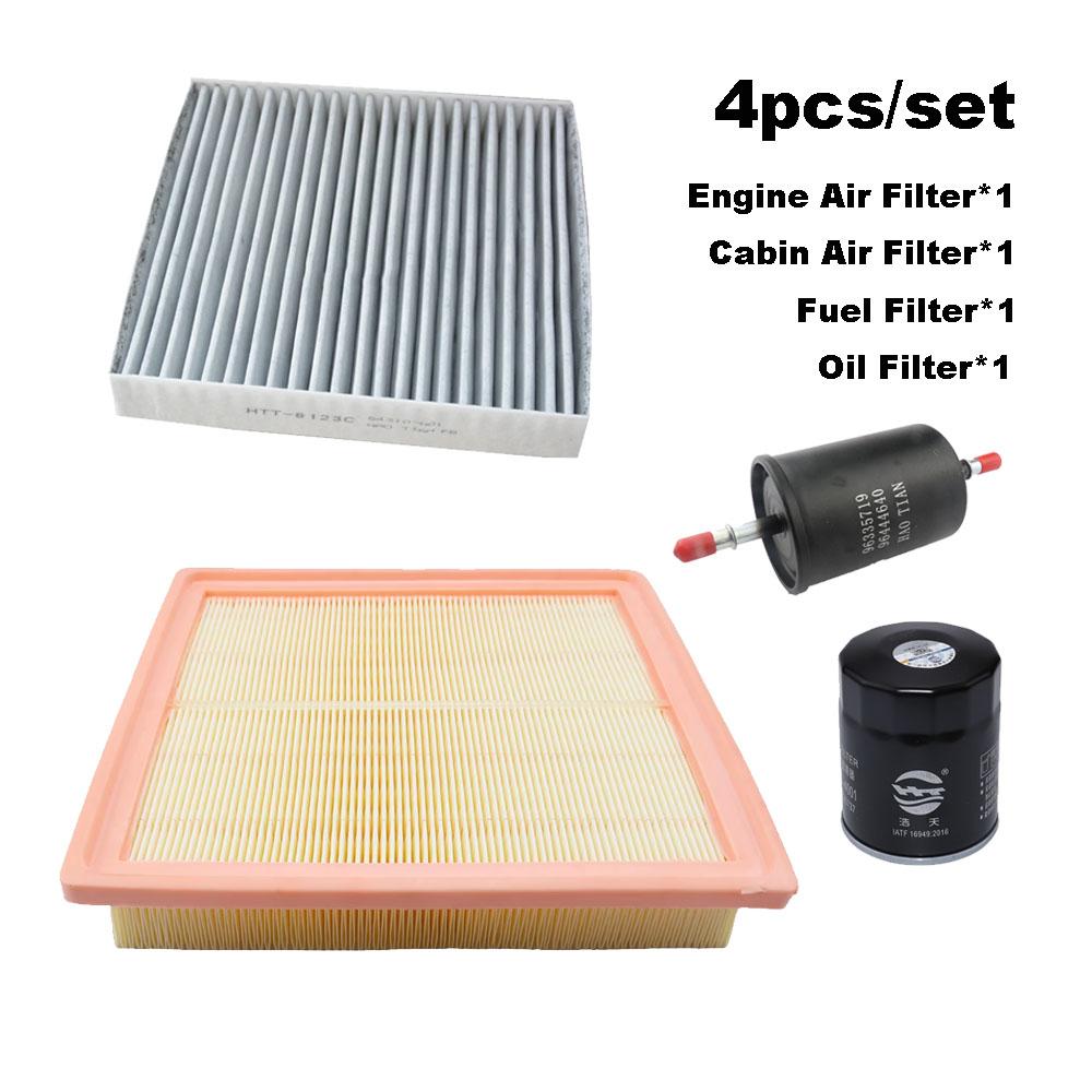 4pcs Filter Set For ZOTYE T300 2017 2018 4G15 Engine Cabin A/C Fresh Air Petrol Fuel Oil Filter Parts Car Accessories