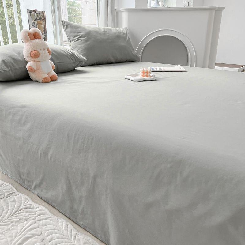 Striped Washable Bed Sheet Solid Color For Student Dormitory