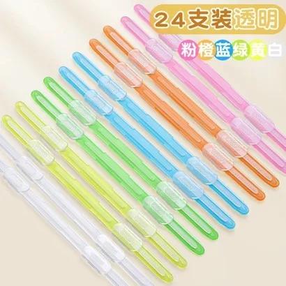 24pcs Document binding clip, double hole folder, plastic material punched and bound into a book, office loose leaf folder