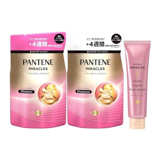 Pantene Miracles Color Shine & Repair Shampoo & Treatment Refill & Hair Mask Set 350g+350g+125g Long lasting color hair color