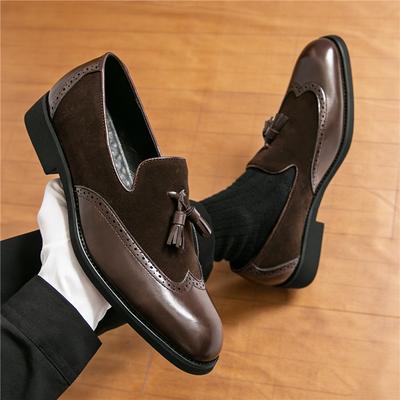 Mode Neue Spitz zulaufende Quasten Gemischtes Patchwork Kleiderschuhe Für Männer Marke Designer Männlich Formell Hochzeit Abschlussball Homecoming Schuhwerk