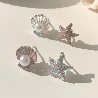 Women's Beach Shell Freshwater Pearl Mini Earrings