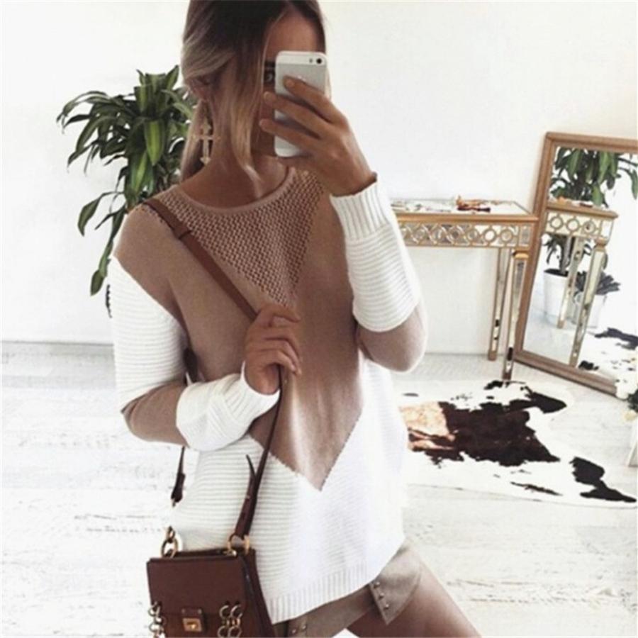 Fall Winter Knit Sweater Women's Long Sleeve Pullover Base Layer Top