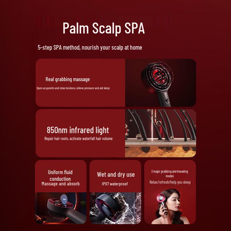 Breo Scalp3 Smart Scalp Massager with Red Light Therapy