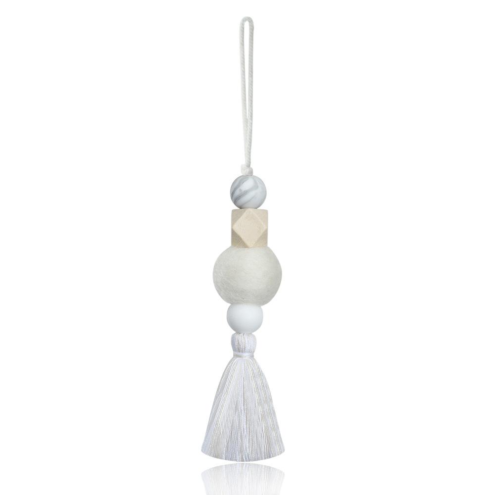 

Perfume Diffuser Car Wooden Bead Tassel Pendant Wood Silicone Bead Felt Ball Perfume Diffuser Tassel Car Decoration Accessories белый