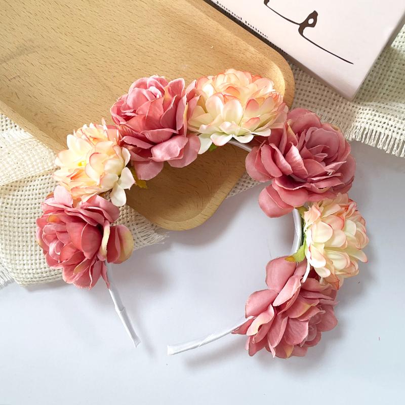 Floral Headband For Women Girls Artificial Bohemian Flower Crown Fashion Hair Accessory For Wedding Festival Party
