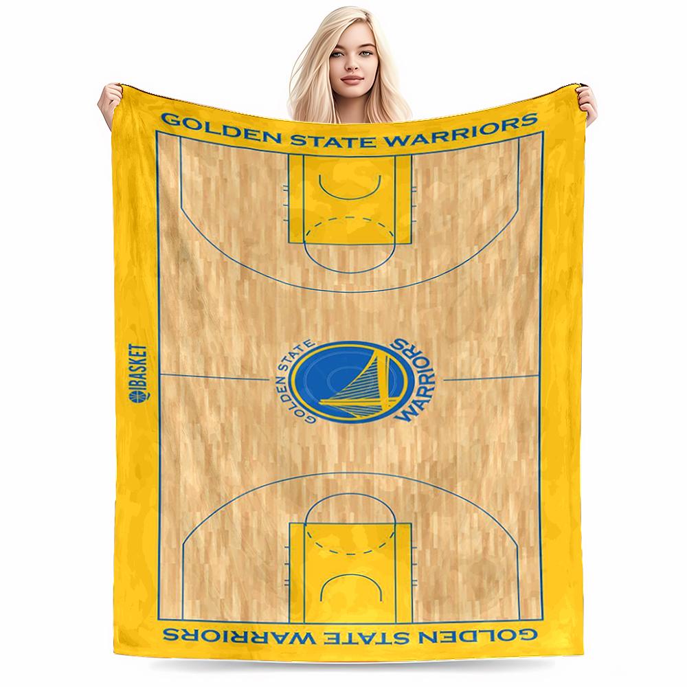 Golden State Warriors Basketball Court Pattern Blanket for Blanket, Suitable for Use In the Bedroom, Living Room, On the Sofa