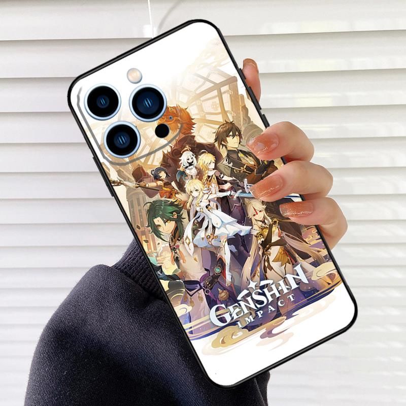 Anime Spiel Genshin Impact Handyhülle Für iPhone 16 14 13 12 11 15 17 Pro Max mini 15 16 Plus 16e 17 Air Cover Fundas