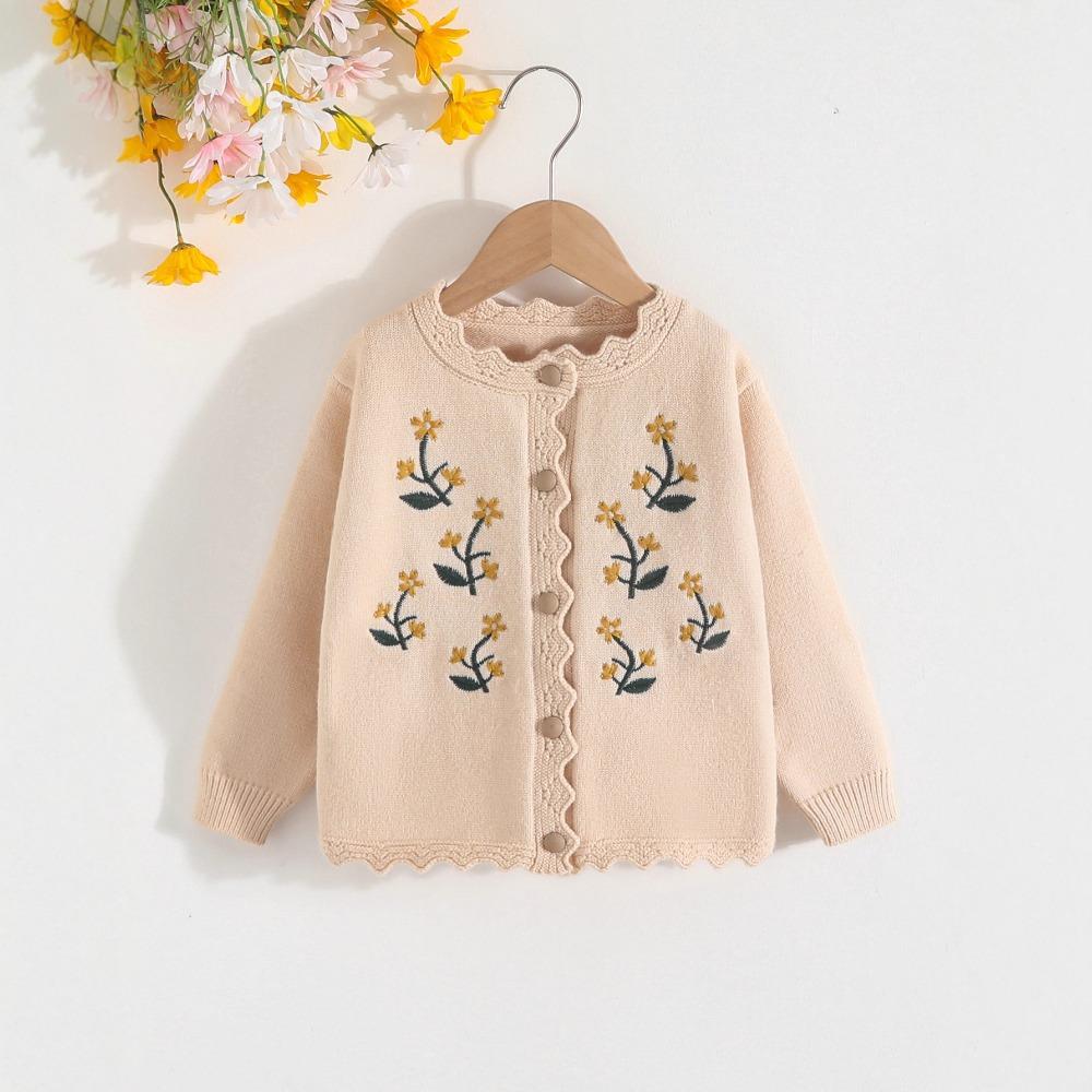 3-7Y Girls' Sweater Set - New Autumn/Winter Cardigan Knit Sweater Long Sleeve + Knit Sweater Dress Two-Piece Set