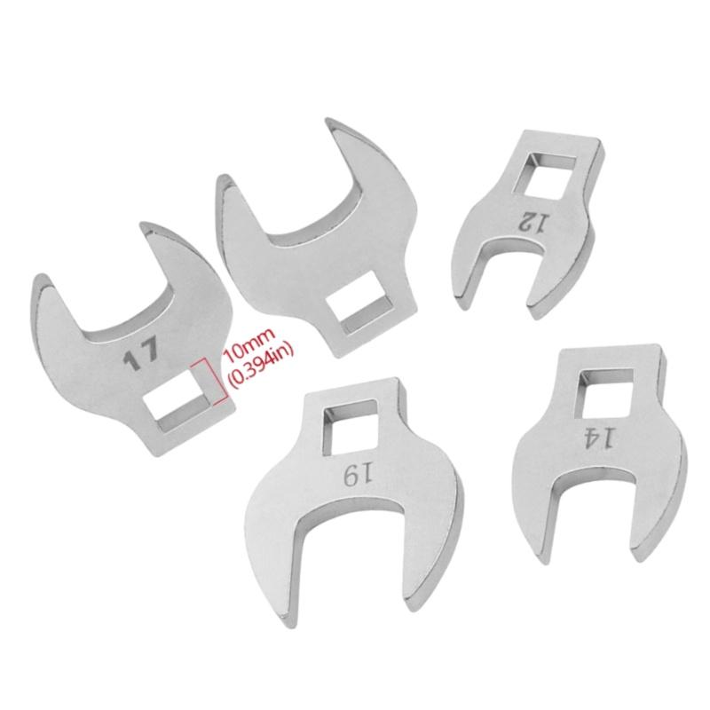 8Pcs 3/8 Inch Interchangeable Handle Bull Head Ratchet Wrench Set Medium Drive L-Shaped Horn Spanner Accessories